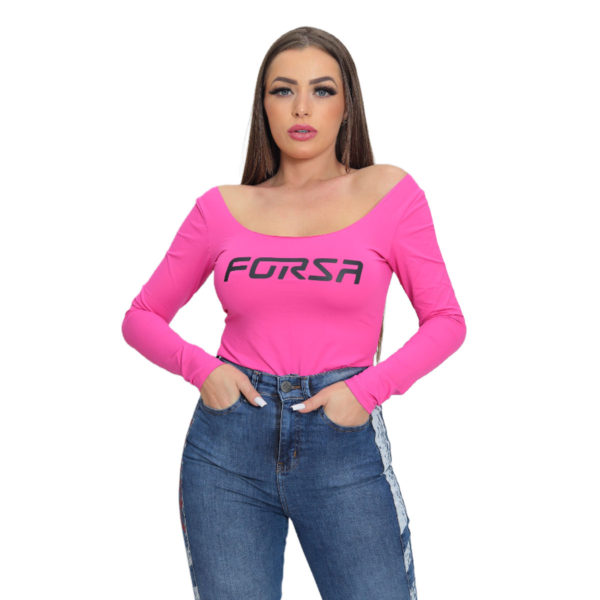 Blusa Segunda Pele de Verão Gola Canoa Pink