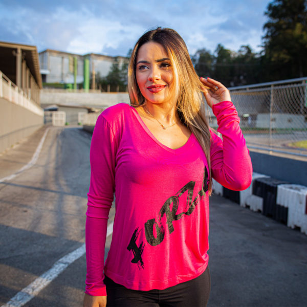 Blusa Forza em V Feminina - Pink
