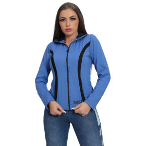 Blusa Segunda Pele Lívia Feminina com Capuz - Blue