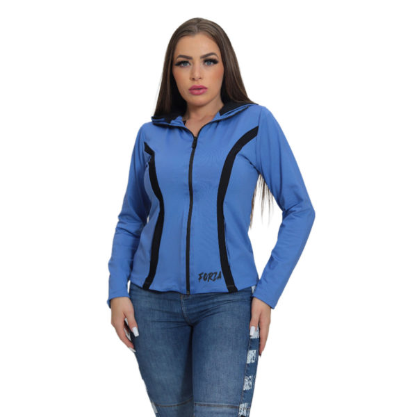 Blusa Segunda Pele Lívia Feminina com Capuz - Blue - Image 2