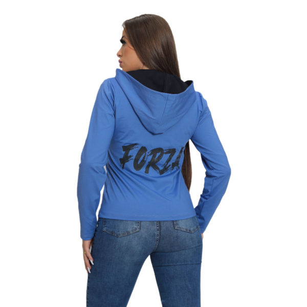 Blusa Segunda Pele Lívia Feminina com Capuz - Blue - Image 4