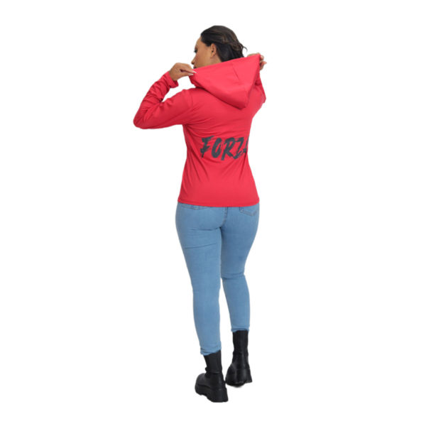 Blusa Segunda Pele Lívia Feminina com Capuz - Red - Image 2