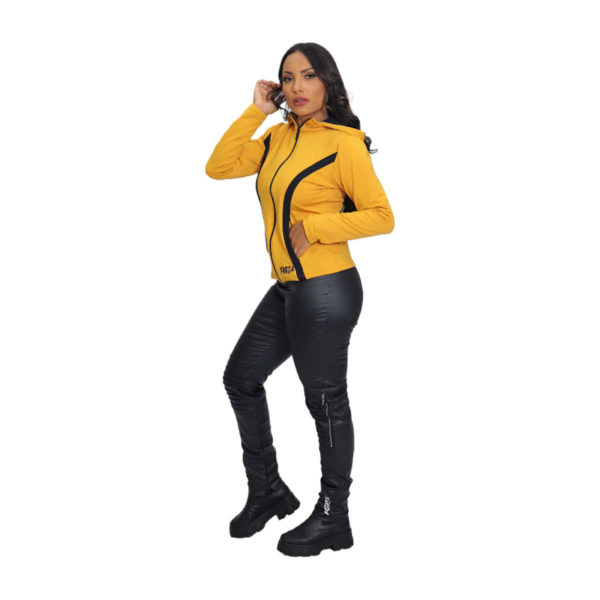Blusa Segunda Pele Lívia Feminina com Capuz - Yellow - Image 3