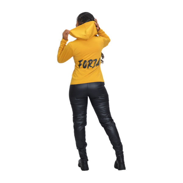 Blusa Segunda Pele Lívia Feminina com Capuz - Yellow - Image 5