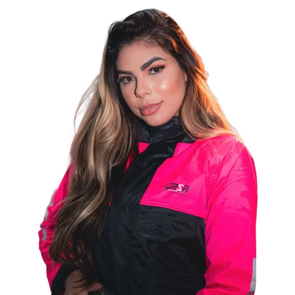 Capa de Chuva Feminina Black/Pink - Image 3